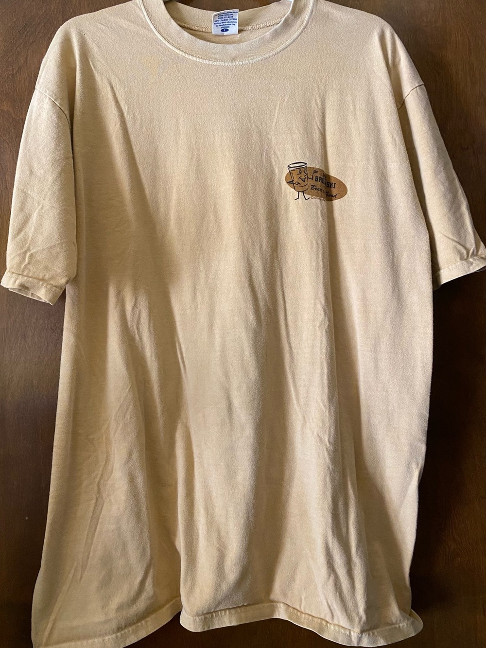 Crazy Shirts Vintage Mr. Brewski  Beer is Good Beige Short-Sleeve Pocket Tee